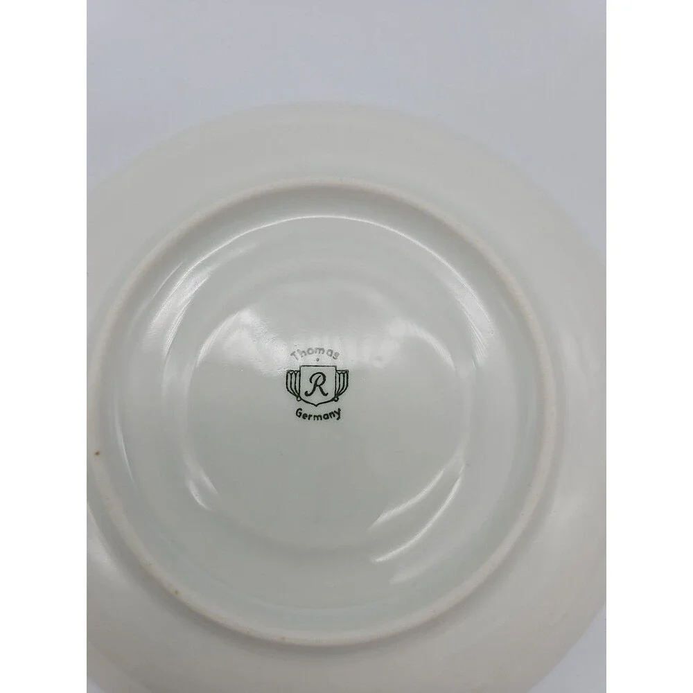Thomas R Germany Porcelain Cup & Saucer Set White w Gold Trim